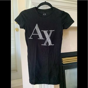 Armani Exchange - black t shirt cubic design - xs